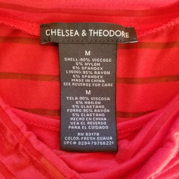 Chelsea & Theodore orange cowl neck top M - Picture 2 of 6